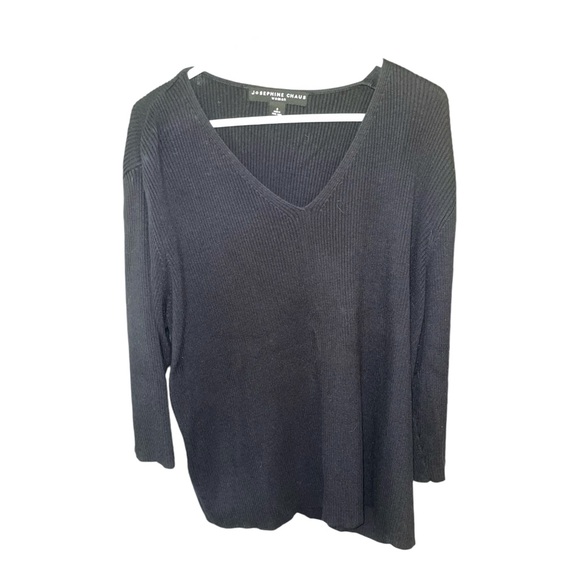 Josephine Chaus 3/4 Sleeve Black Silk Stretch V Neck  Size 3 Made In Hong Kong - Picture 3 of 5